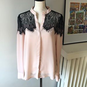Lauren Conrad Lace Button Down